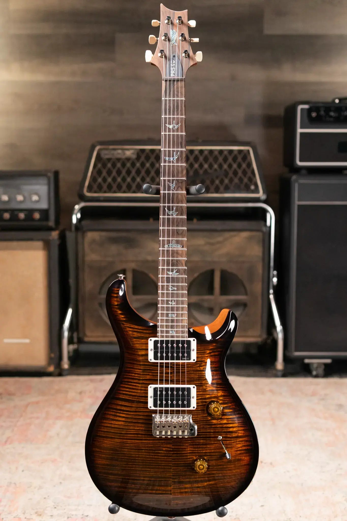 PRS 40th Anniversary Custom 24 Artist Top Electric Guitar - Tiger Eye Micro Wraparound Burst with Hardshell Case - Used