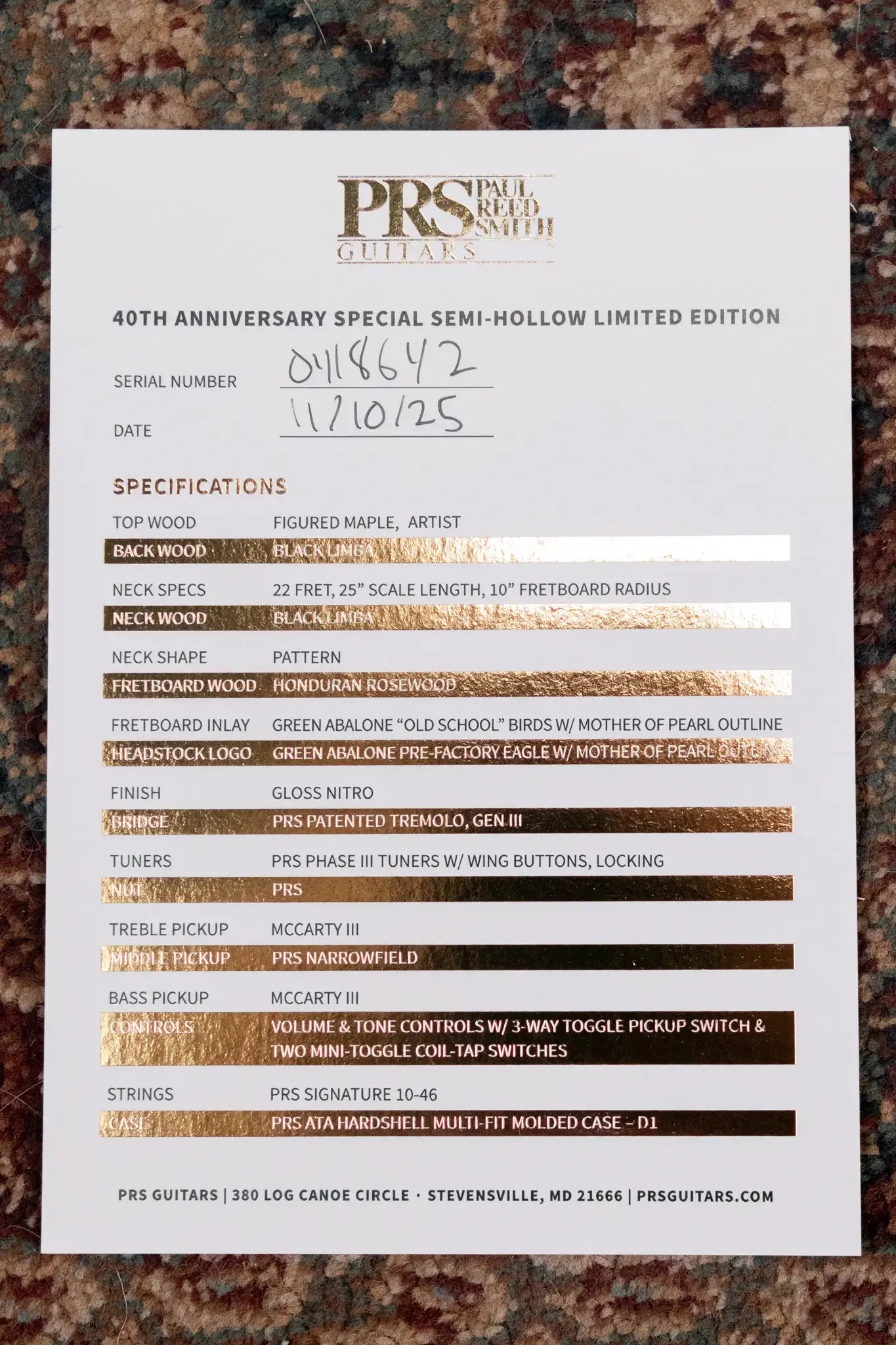 PRS 40th Anniversary Limited Edition Special Semi-Hollow Artist Top Electric Guitar - Faded Whale Blue with Hardshell Case