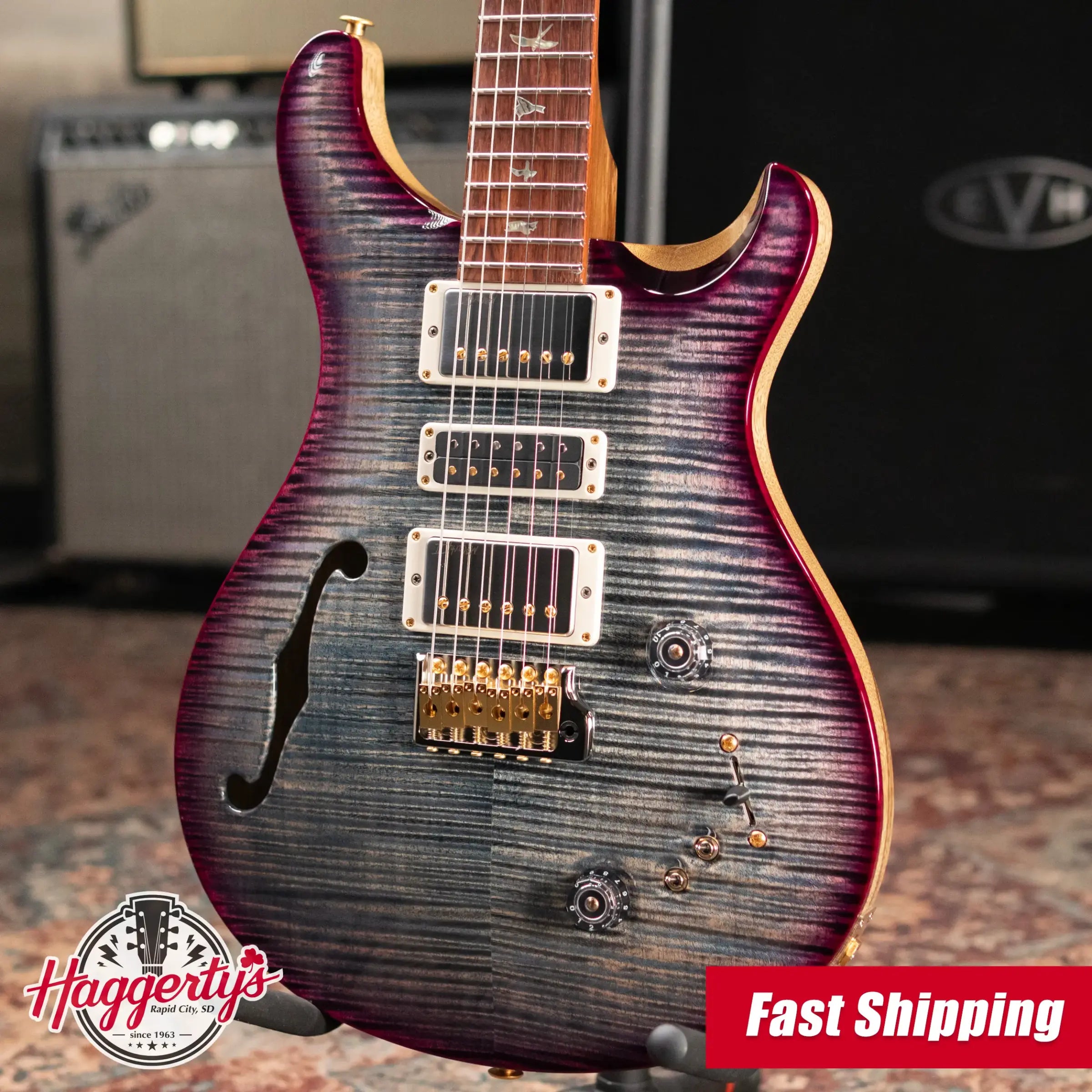 PRS 40th Anniversary Special Semi-Hollow Flame Maple Artist Top Electric Guitar - Custom Color with Hardshell Case
