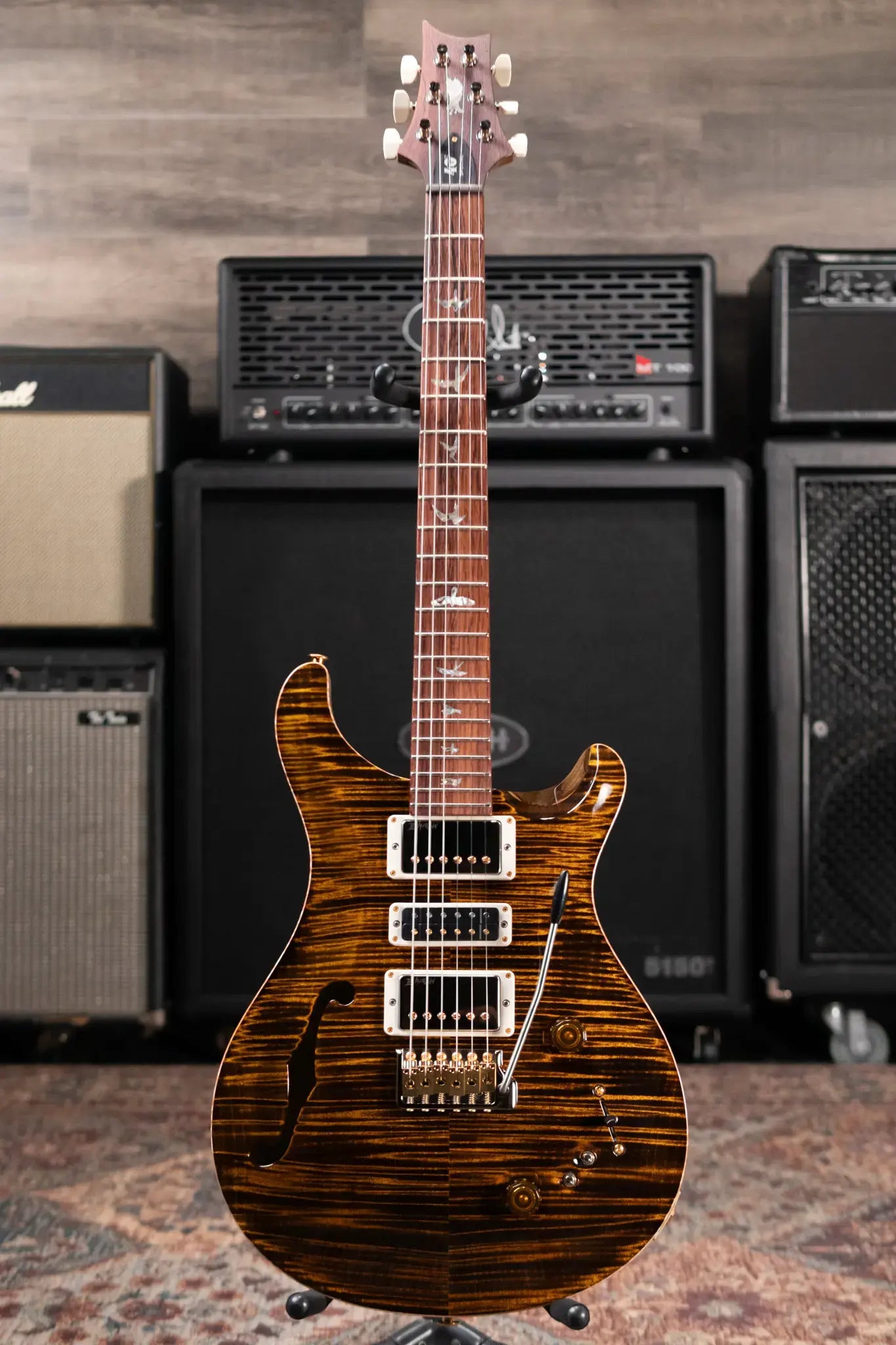 PRS 40th Anniversary Special Semi-Hollow Limited Edition Electric Guitar - Yellow Tiger Artist Top with Hardshell Case