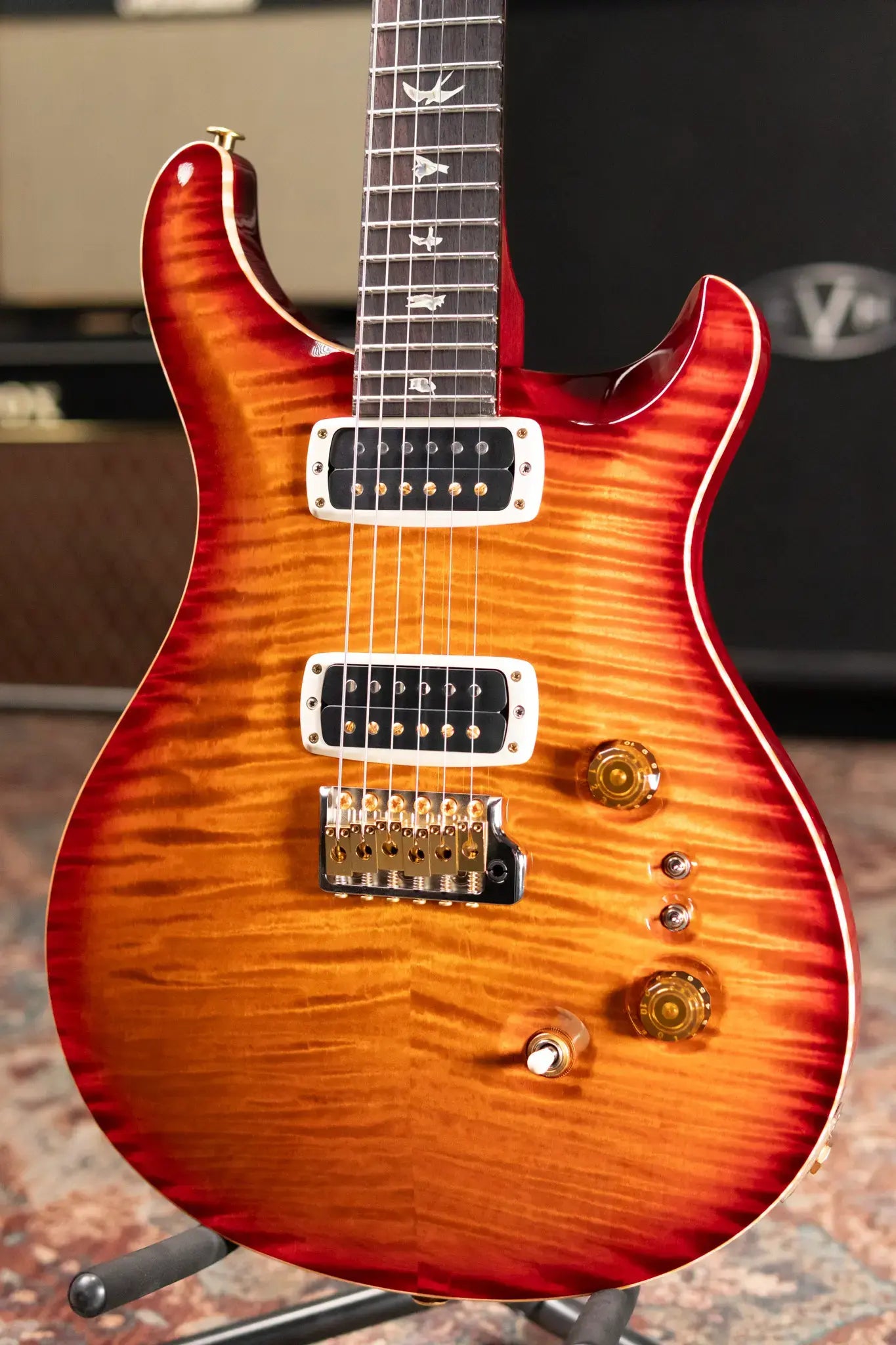 PRS Custom 24-08 10-Top Electric Guitar - Dark Cherry Burst with Hardshell Case - Used