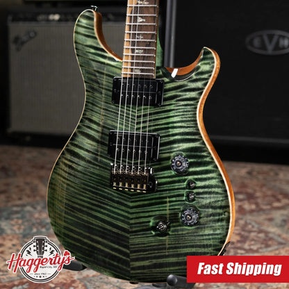 PRS Custom 24-08 Flame Maple 10-Top Electric Guitar - Sage with Stained Neck and Hardshell Case