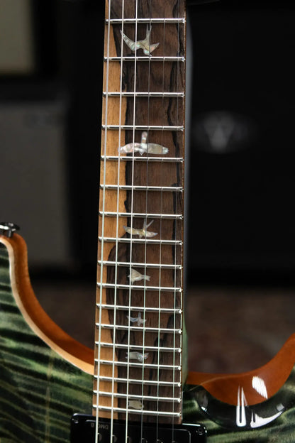 PRS Custom 24-08 Flame Maple 10-Top Electric Guitar - Sage with Stained Neck and Hardshell Case
