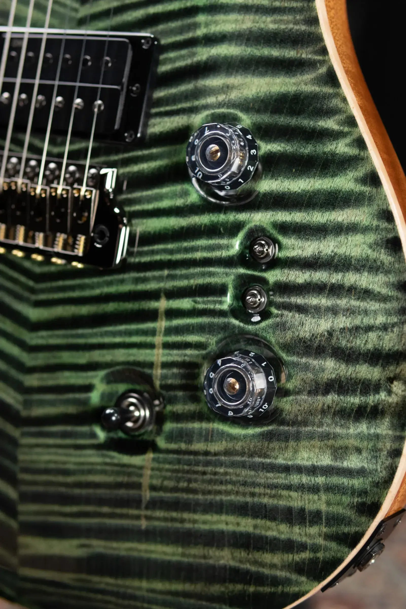 PRS Custom 24-08 Flame Maple 10-Top Electric Guitar - Sage with Stained Neck and Hardshell Case