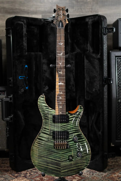 PRS Custom 24-08 Flame Maple 10-Top Electric Guitar - Sage with Stained Neck and Hardshell Case