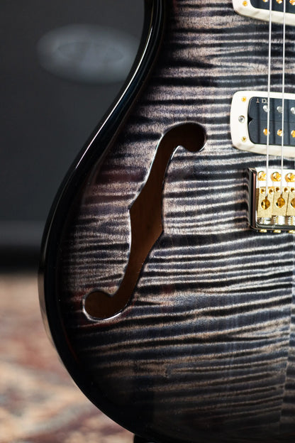 PRS Custom 24-08 Semi-Hollow 40th Anniversary Limited Edition Electric Guitar - Charcoal Wraparound Smokeburst with Hardshell Case