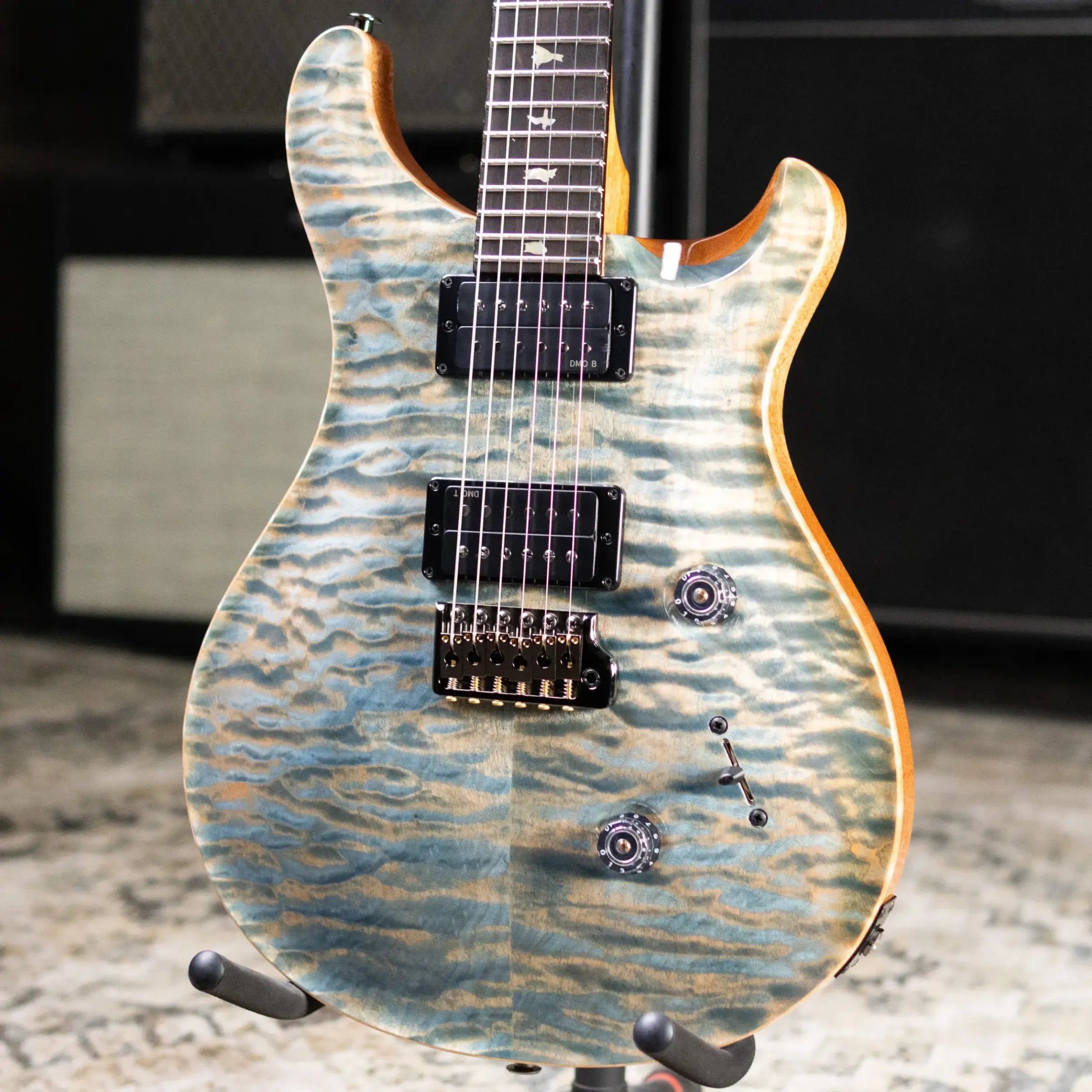 PRS Custom 24 Quilt Maple Artist Top Electric Guitar - Faded Indigo with Hardshell Case