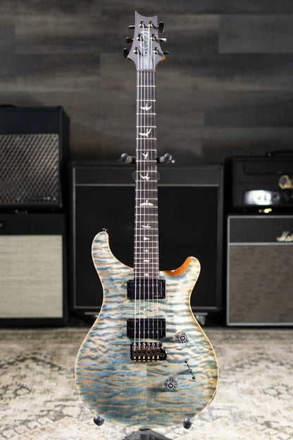 PRS Custom 24 Quilt Maple Artist Top Electric Guitar - Faded Indigo with Hardshell Case