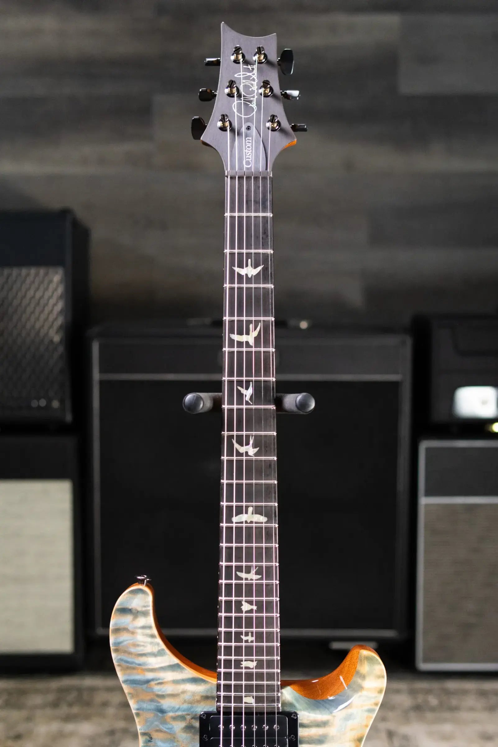 PRS Custom 24 Quilt Maple Artist Top Electric Guitar - Faded Indigo with Hardshell Case