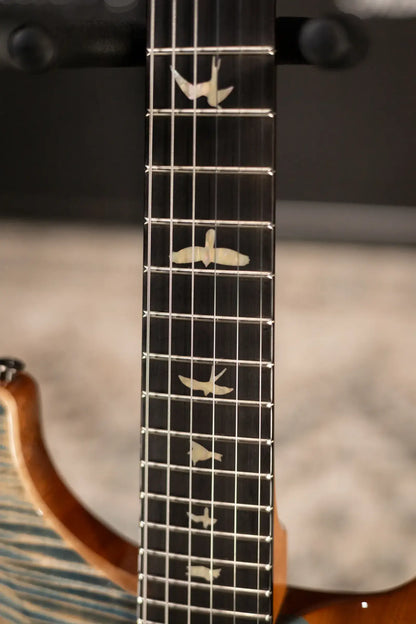 PRS Custom 24 Semi-Hollow Flame Maple Artist Top Electric Guitar - Faded Indigo with Hardshell Case
