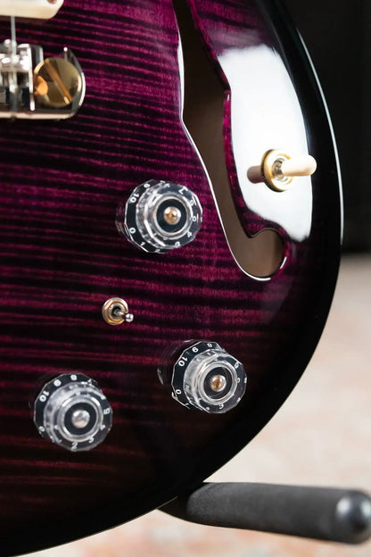 PRS Hollowbody II Piezo Flame Maple 10-Top -  Violet Smokeburst with Hardshell Case