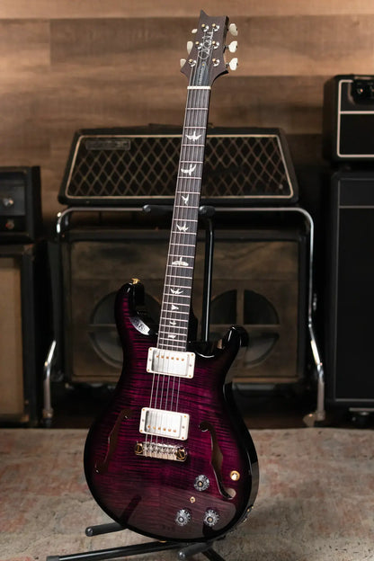 PRS Hollowbody II Piezo Flame Maple 10-Top -  Violet Smokeburst with Hardshell Case
