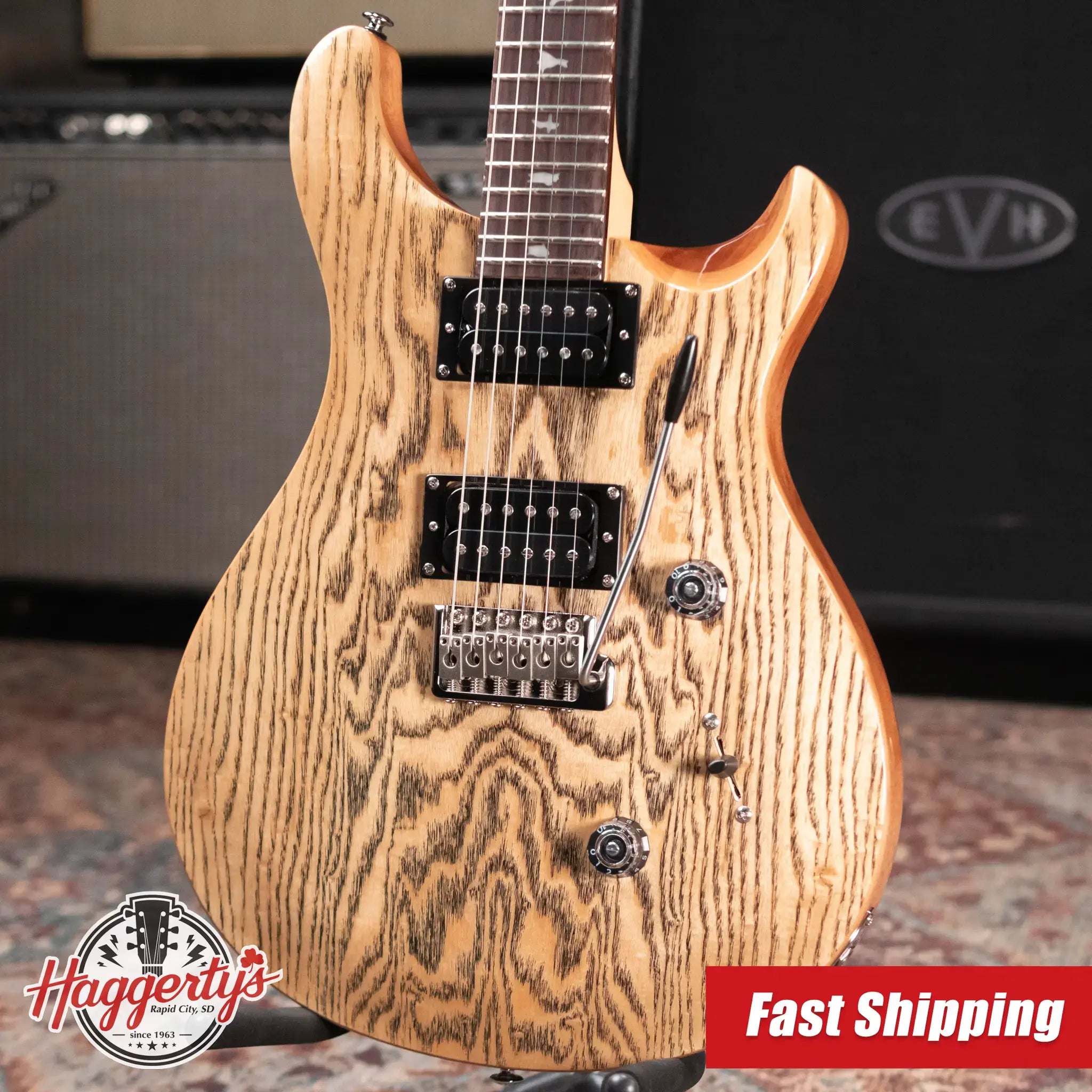 PRS Limited Edition SE Exotic Custom 24 Electric Guitar - Burled Ash with Gig Bag