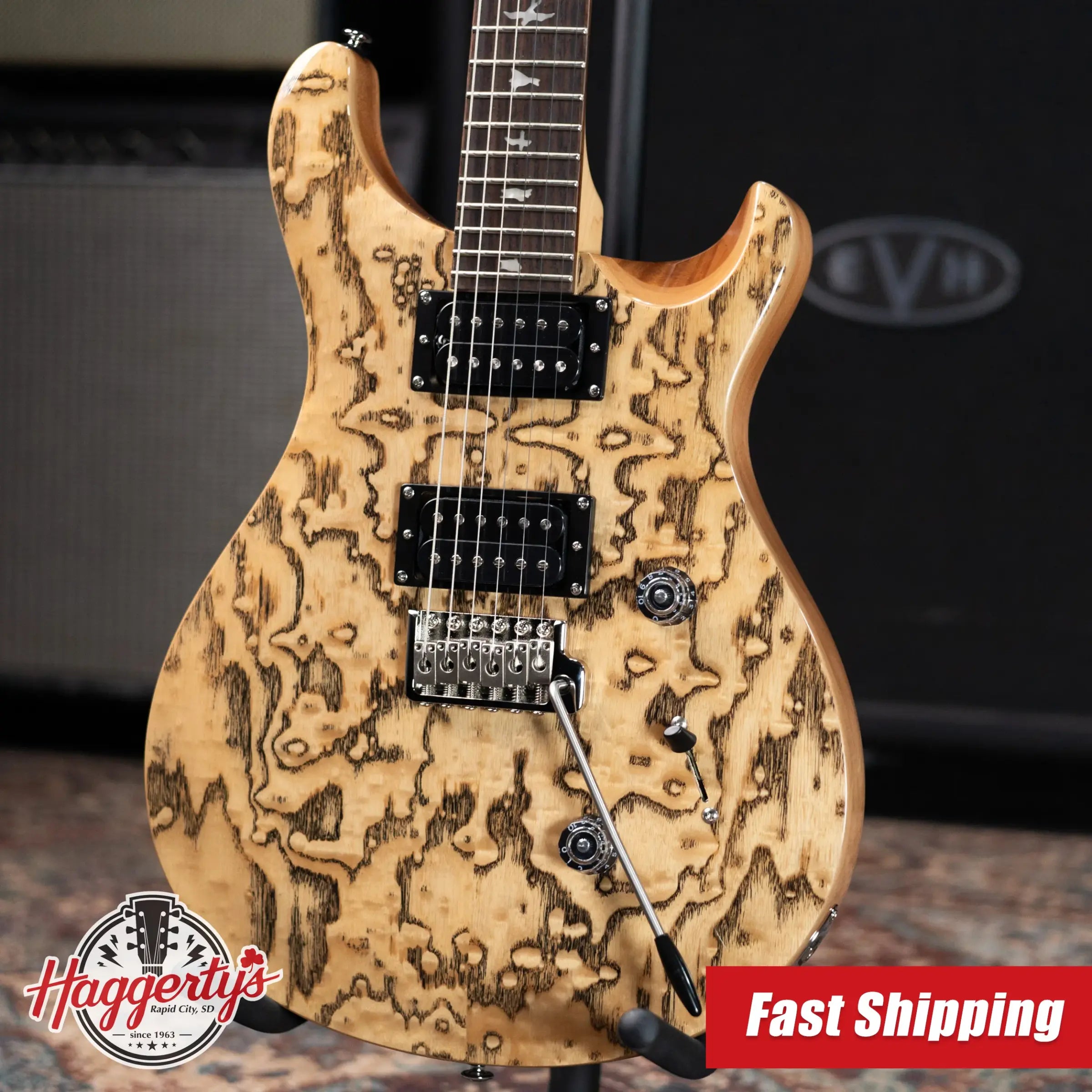 PRS Limited Edition SE Exotic Custom 24 Electric Guitar - Burled Ash with Gig Bag - Used