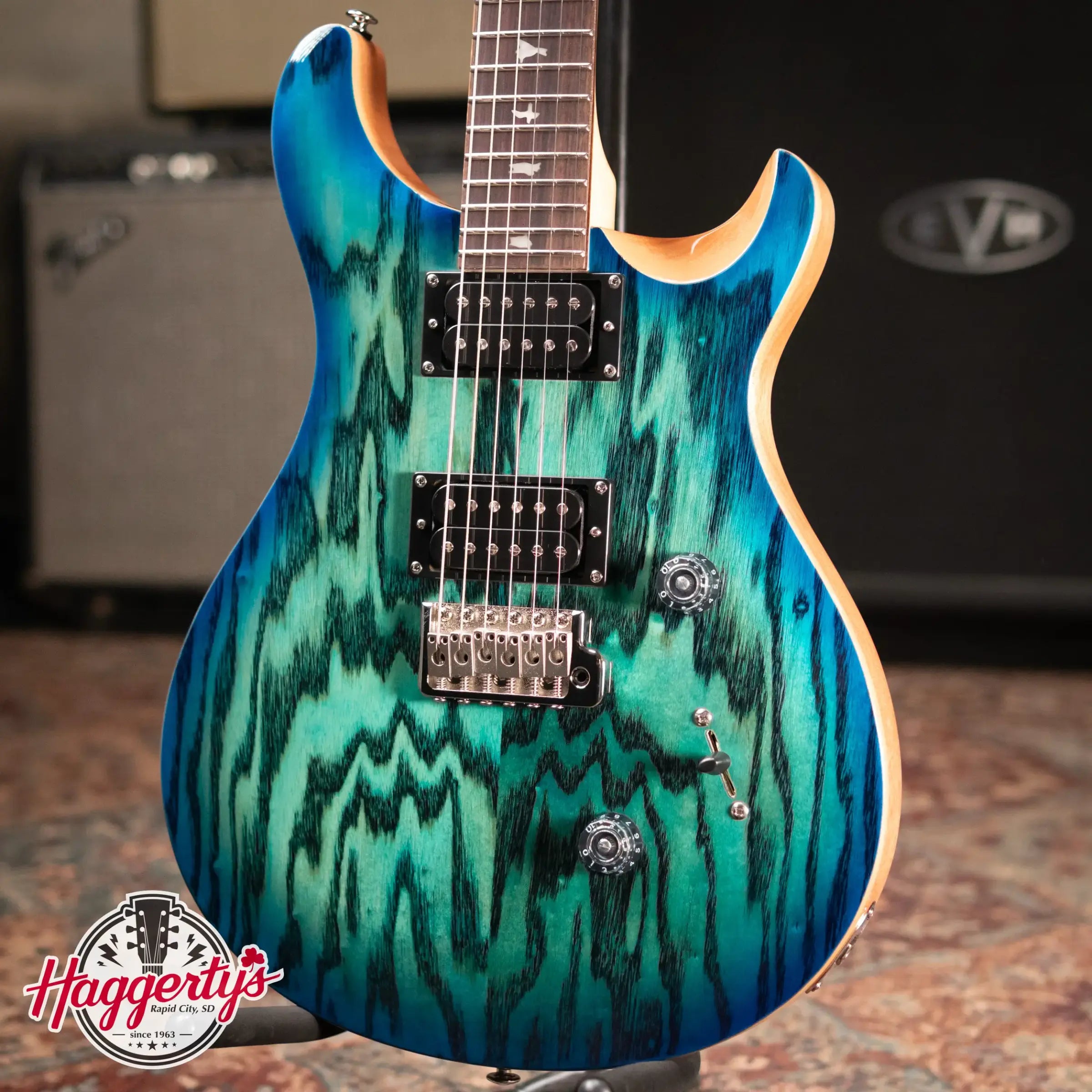 PRS Limited Edition SE Exotic Custom 24 Electric Guitar - Lake Blue with Gig Bag