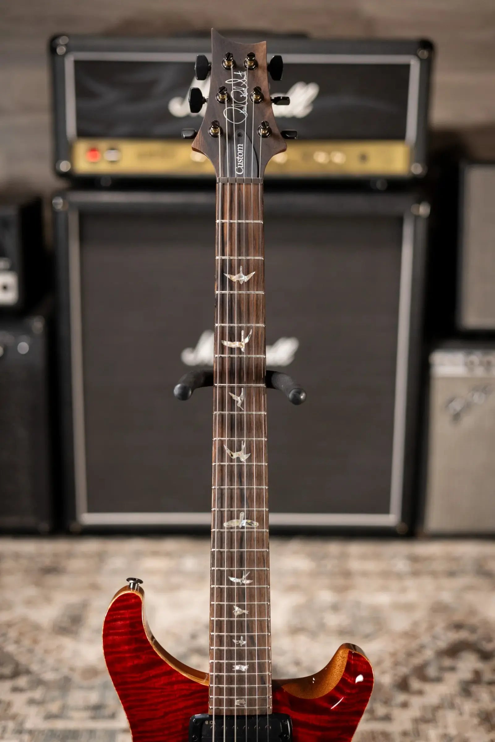 PRS Paul Reed Smith Custom 24-08 Mango Limited Edition Electric Guitar - Fire Red Gray/Black Fade with Hardshell Case