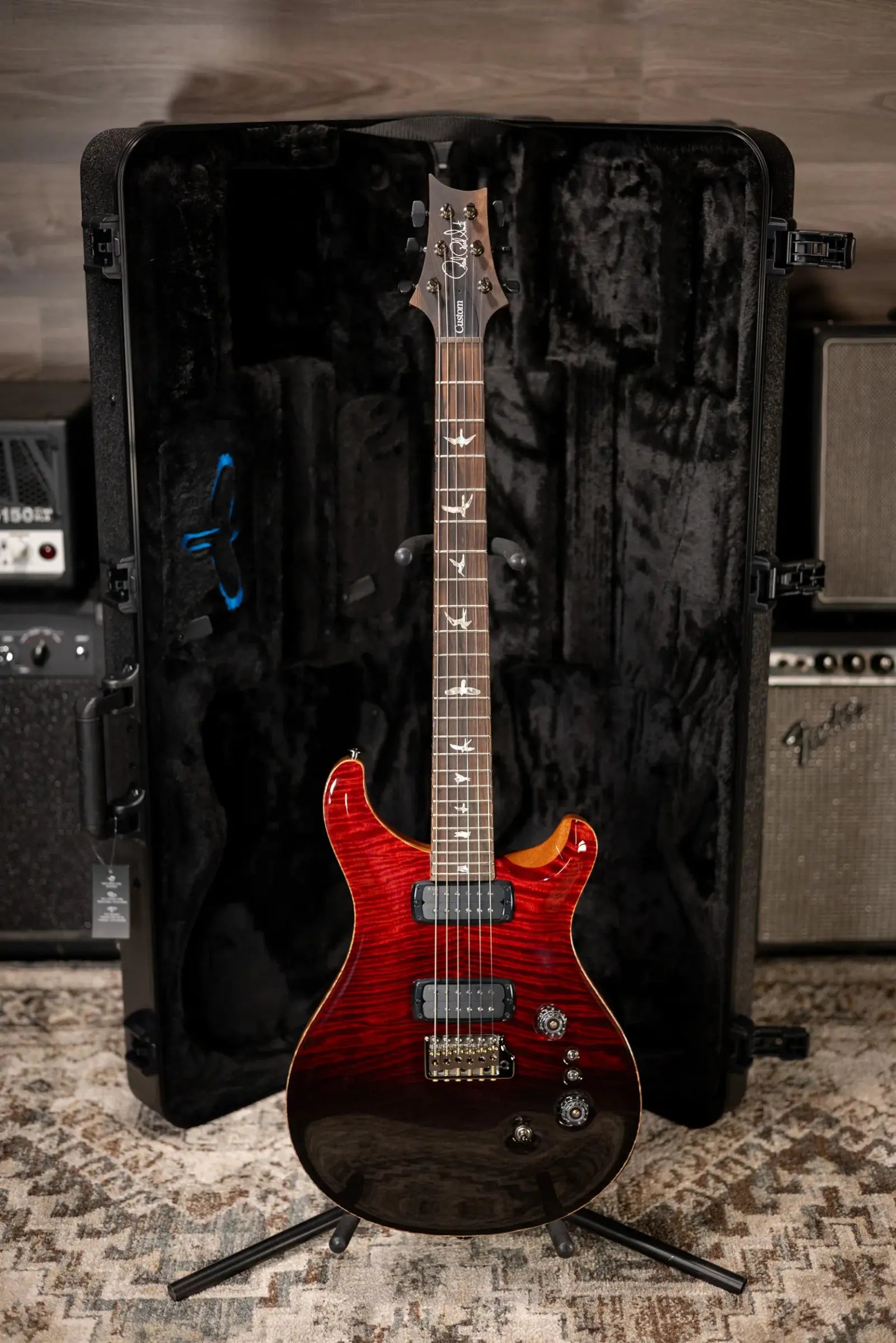 PRS Paul Reed Smith Custom 24-08 Mango Limited Edition Electric Guitar - Fire Red Gray/Black Fade with Hardshell Case