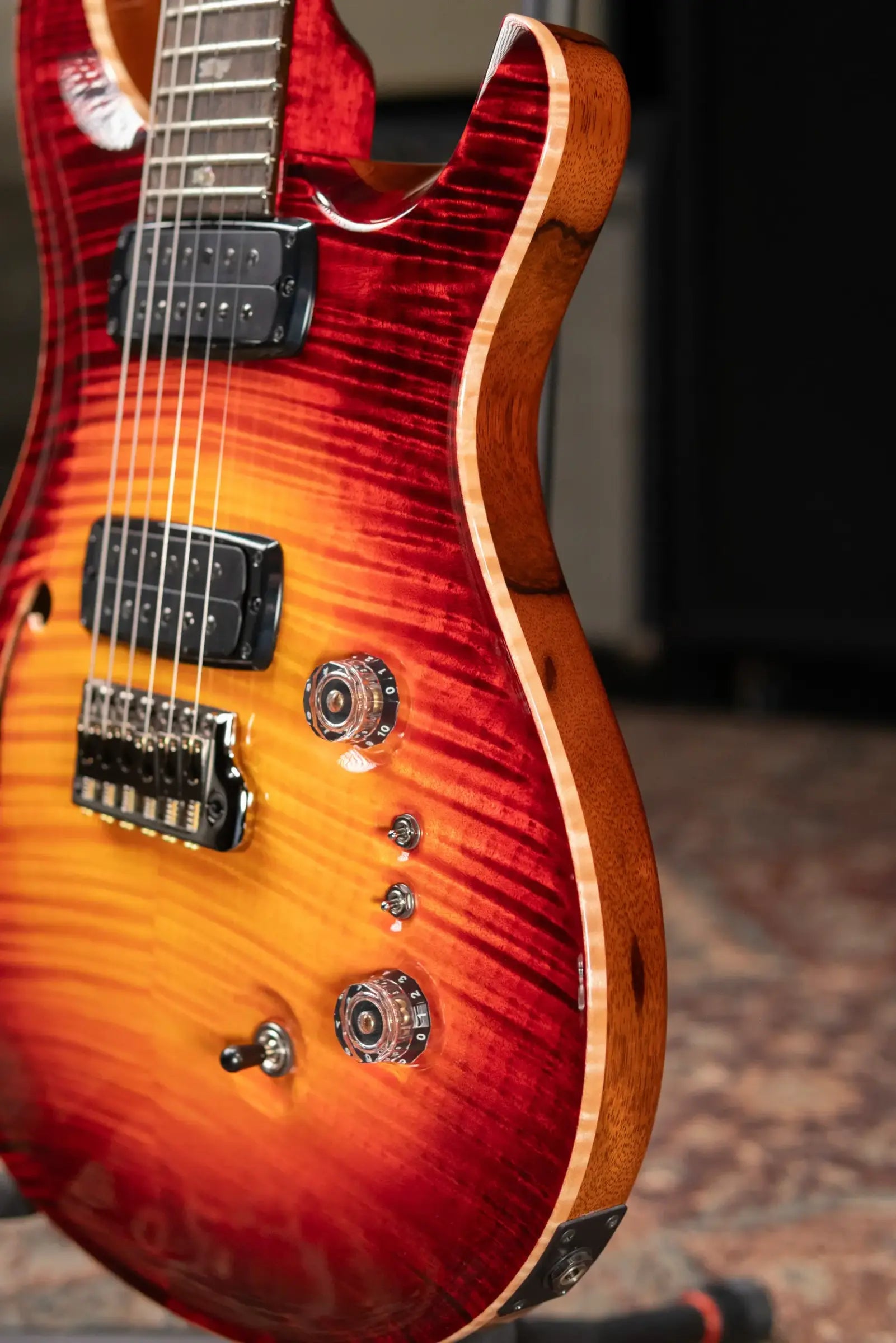 PRS Private Stock Custom 24-08 Semi-Hollow Electric Guitar Dragon's Breath Glow with Hardshell Case - Used