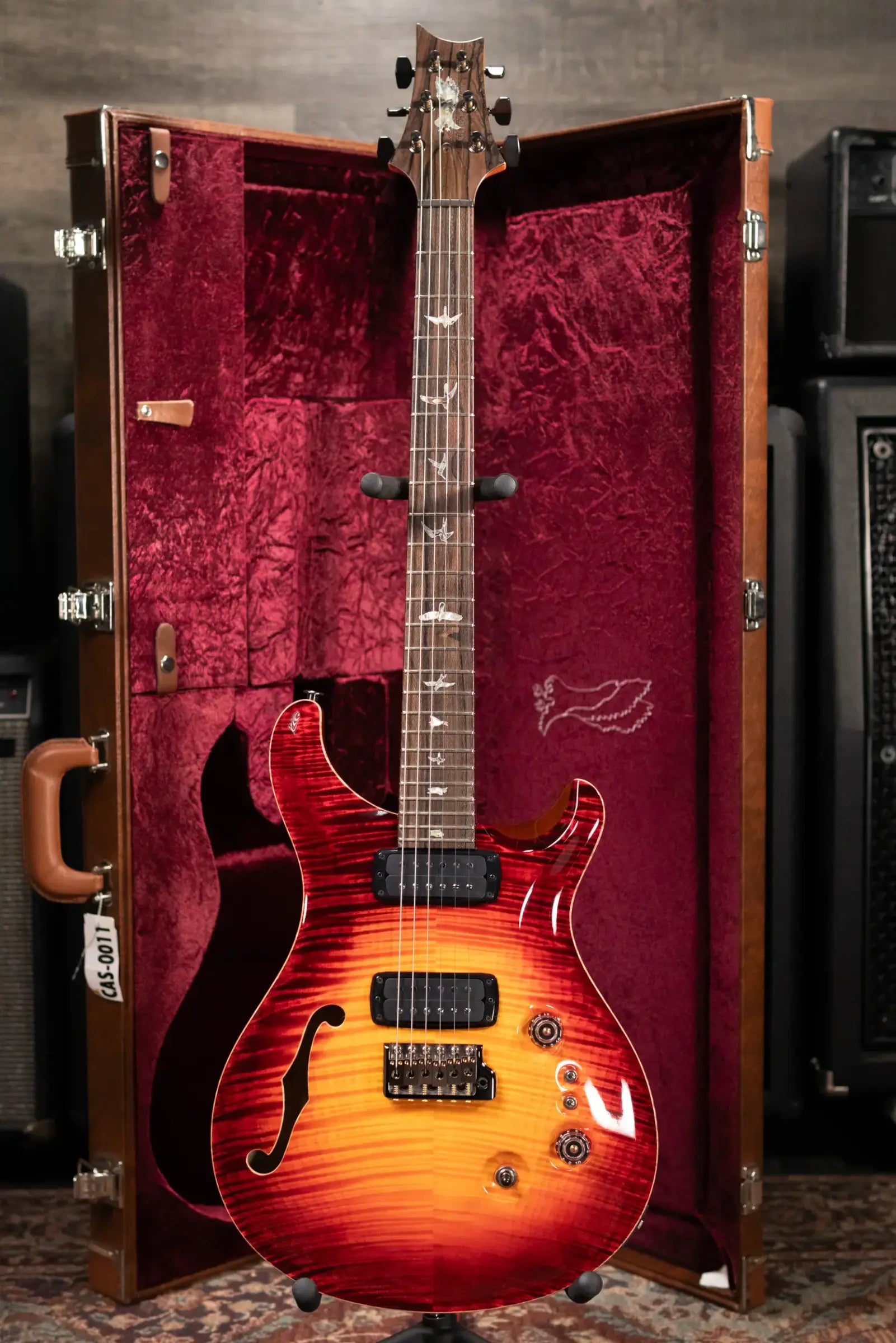 PRS Private Stock Custom 24-08 Semi-Hollow Electric Guitar Dragon's Breath Glow with Hardshell Case - Used