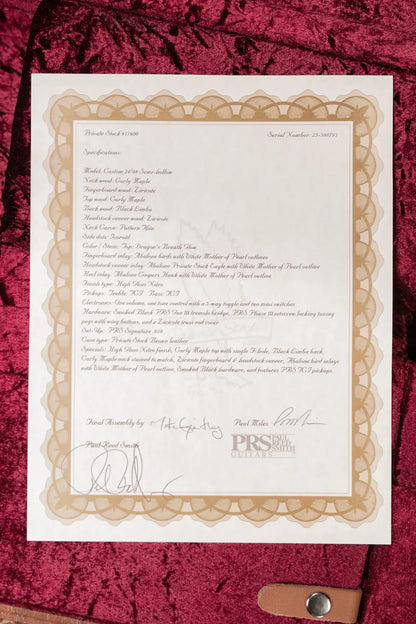 PRS Private Stock Custom 24-08 Semi-Hollow Electric Guitar Dragon's Breath Glow with Hardshell Case - Used