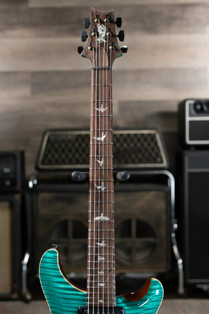 PRS Private Stock Custom 24-08 Semi-Hollow Electric Guitar - Bahamian Blue Glow with Hardshell Case