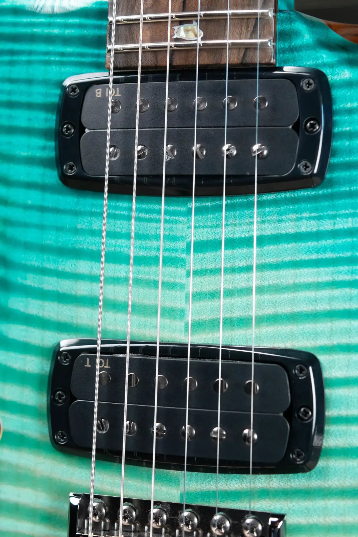 PRS Private Stock Custom 24-08 Semi-Hollow Electric Guitar - Bahamian Blue Glow with Hardshell Case