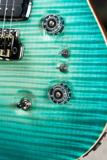 PRS Private Stock Custom 24-08 Semi-Hollow Electric Guitar - Bahamian Blue Glow with Hardshell Case