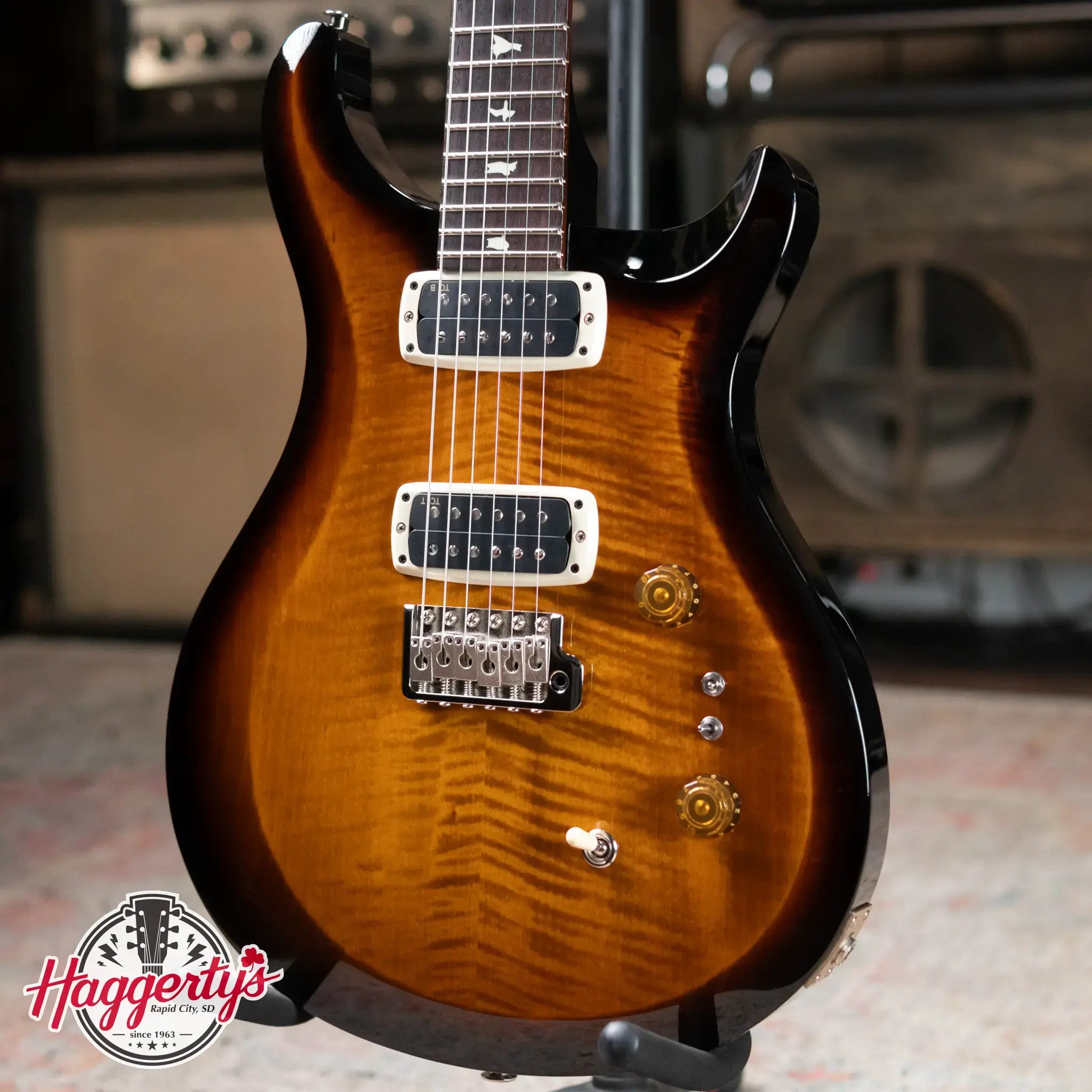 PRS S2 Custom 24-08 Electric Guitar - Black Amber with Gig Bag