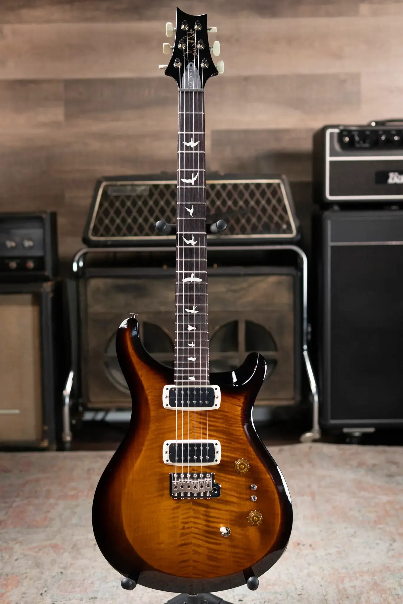 PRS S2 Custom 24-08 Electric Guitar - Black Amber with Gig Bag