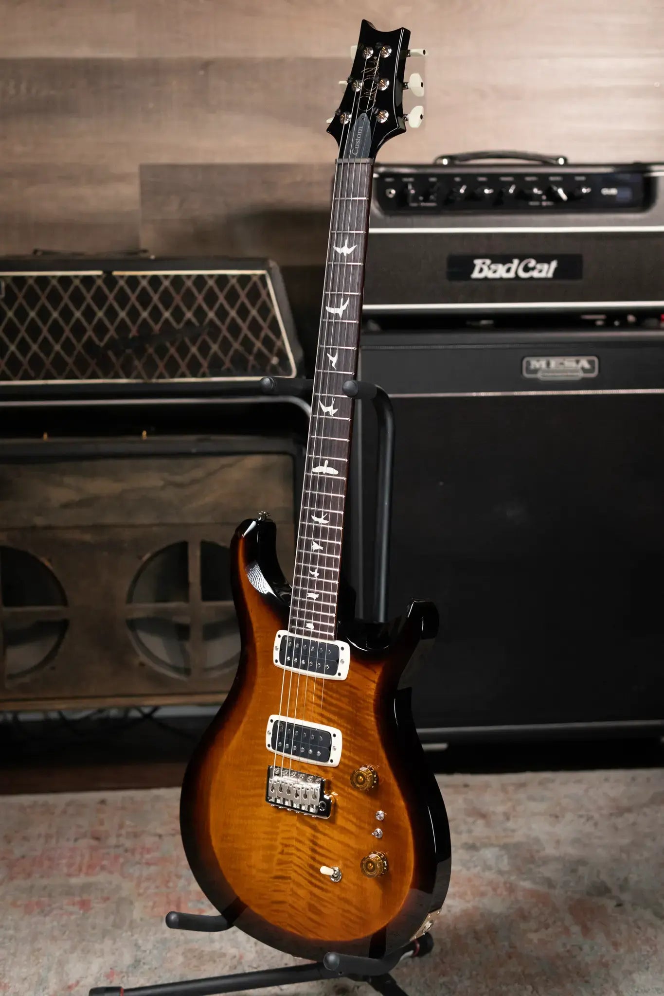 PRS S2 Custom 24-08 Electric Guitar - Black Amber with Gig Bag