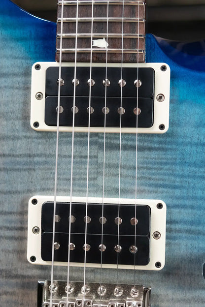 PRS S2 Custom 24 Electric Guitar - Faded Gray/Black Blue Burst with Gig Bag