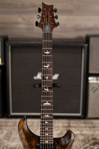 PRS S2 LTD Edition Custom 24-08 Poplar Burl Top Electric Guitar - Satin Black Gold Burst with Gig Bag