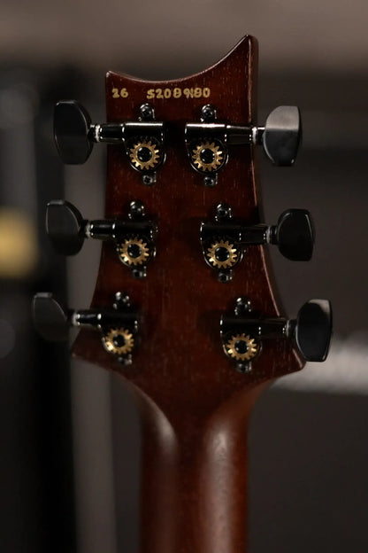 PRS S2 LTD Edition Custom 24-08 Poplar Burl Top Electric Guitar - Satin Black Gold Burst with Gig Bag