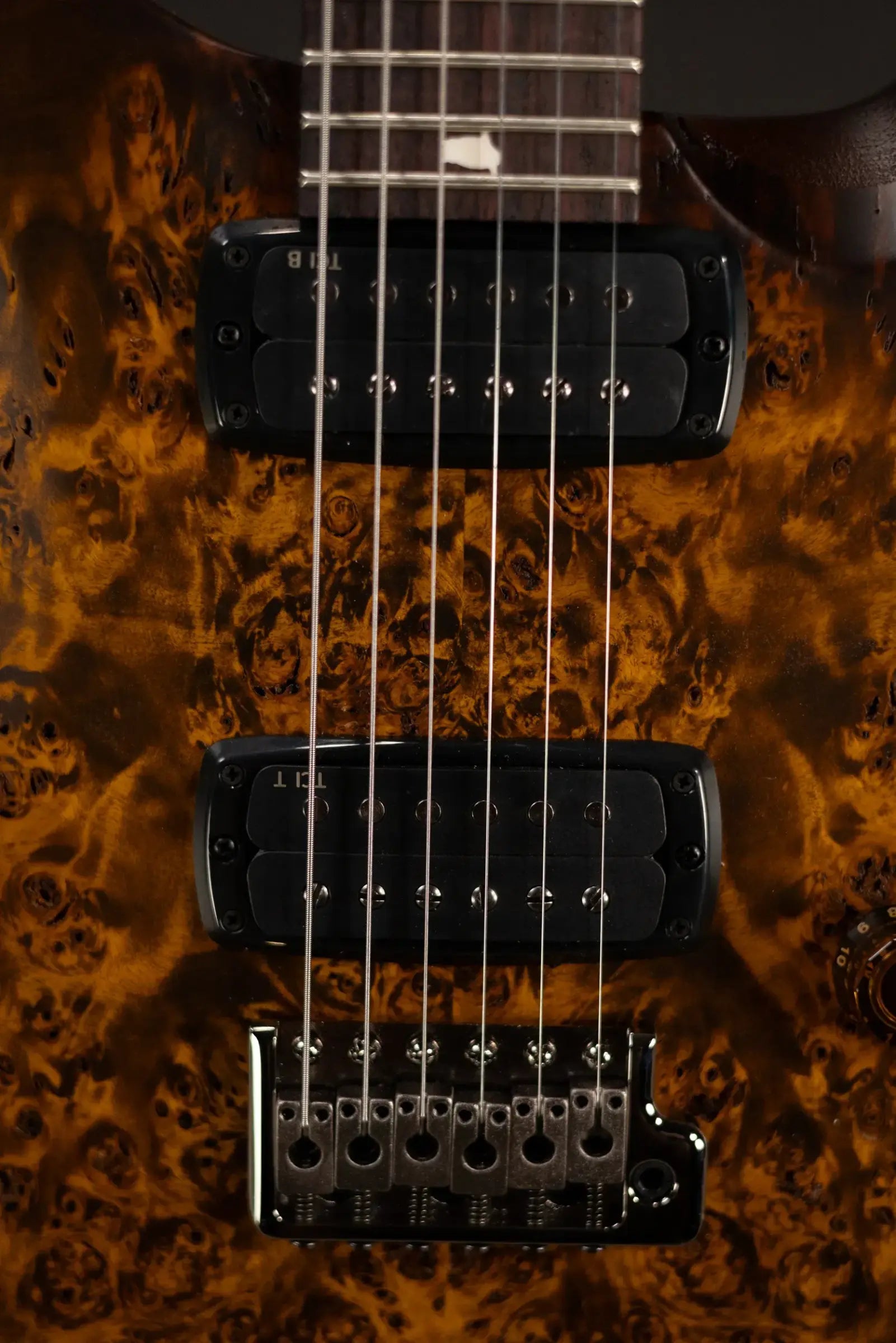 PRS S2 LTD Edition Custom 24-08 Poplar Burl Top Electric Guitar - Satin Black Gold Burst with Gig Bag