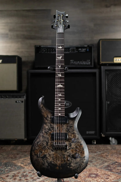 PRS S2 LTD Edition Custom 24-08 Poplar Burl Top Electric Guitar - Satin Charcoal Burst with Gig Bag