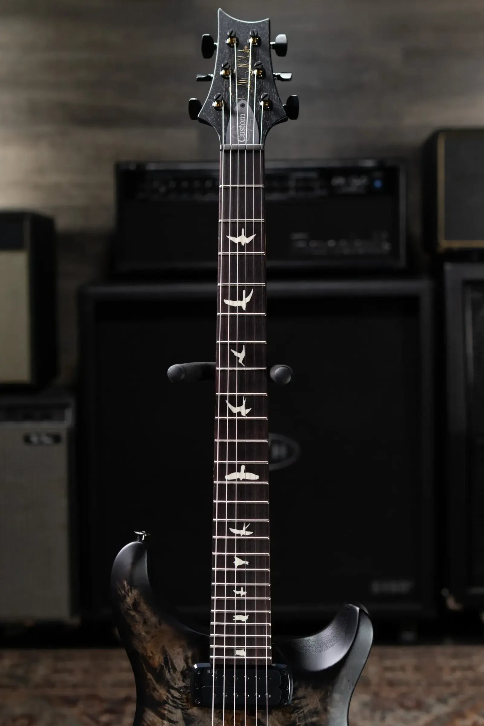 PRS S2 LTD Edition Custom 24-08 Poplar Burl Top Electric Guitar - Satin Charcoal Burst with Gig Bag