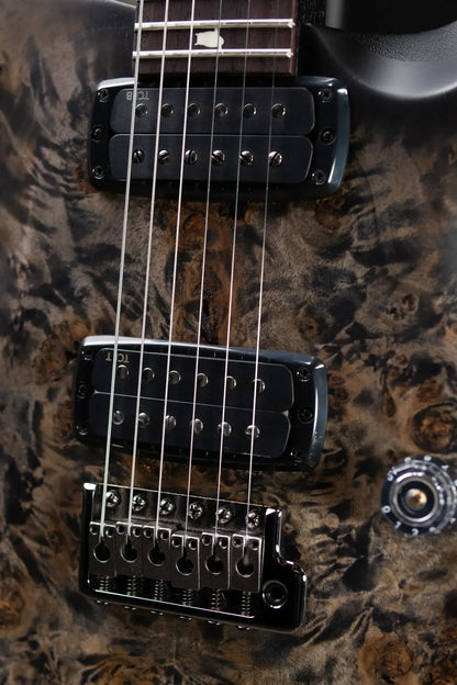 PRS S2 LTD Edition Custom 24-08 Poplar Burl Top Electric Guitar - Satin Charcoal Burst with Gig Bag