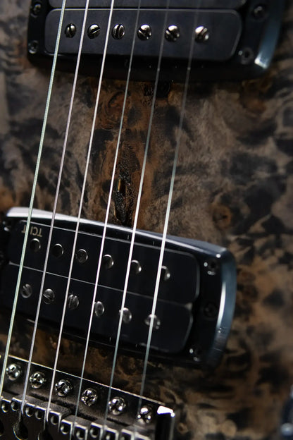 PRS S2 LTD Edition Custom 24-08 Poplar Burl Top Electric Guitar - Satin Charcoal Burst with Gig Bag