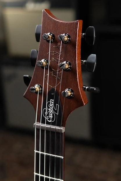 PRS S2 LTD Edition Custom 24 Poplar Burl Top Electric Guitar - Satin Black Gold Burst with Gig Bag