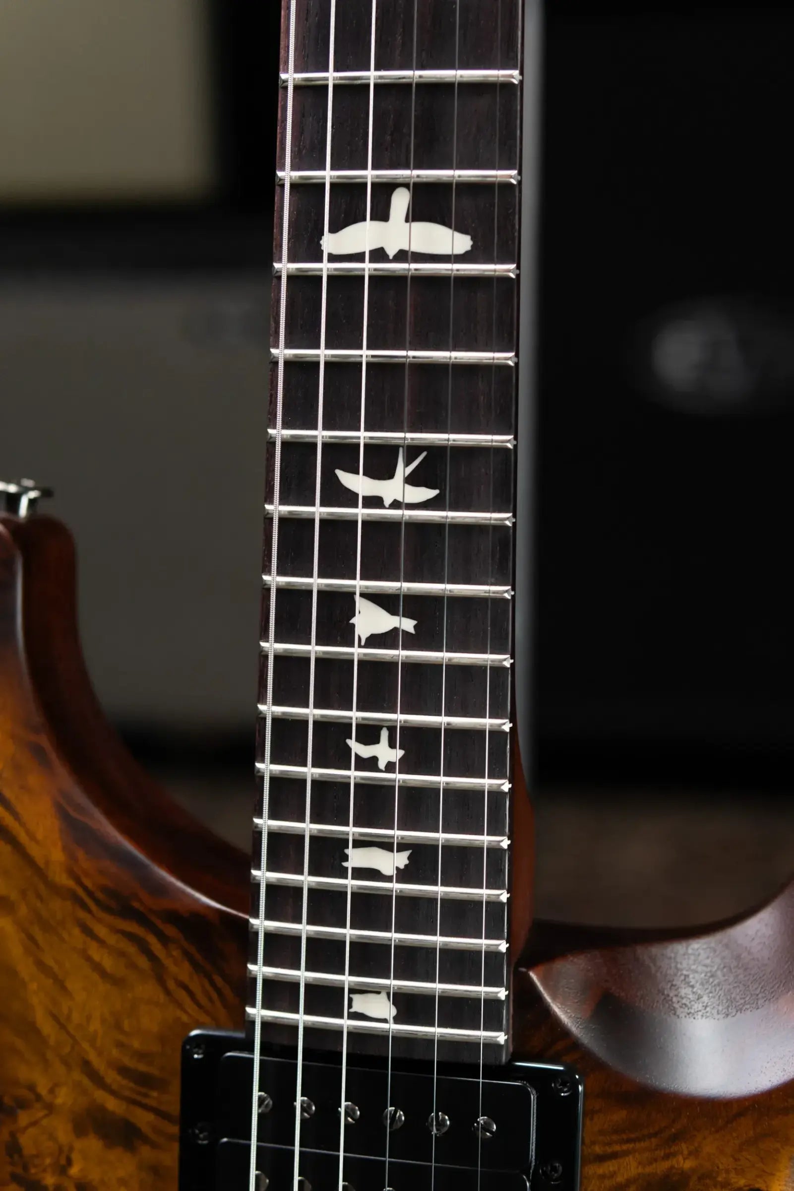 PRS S2 LTD Edition Custom 24 Poplar Burl Top Electric Guitar - Satin Black Gold Burst with Gig Bag