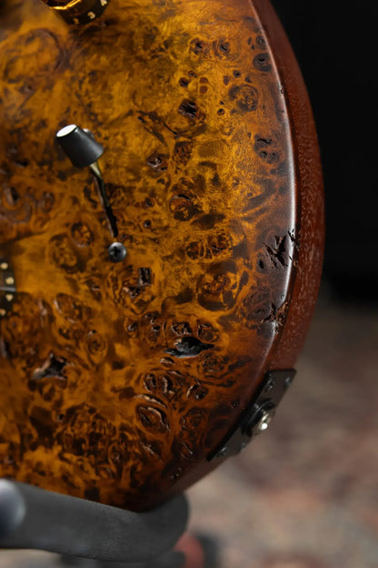 PRS S2 LTD Edition Custom 24 Poplar Burl Top Electric Guitar - Satin Black Gold Burst with Gig Bag