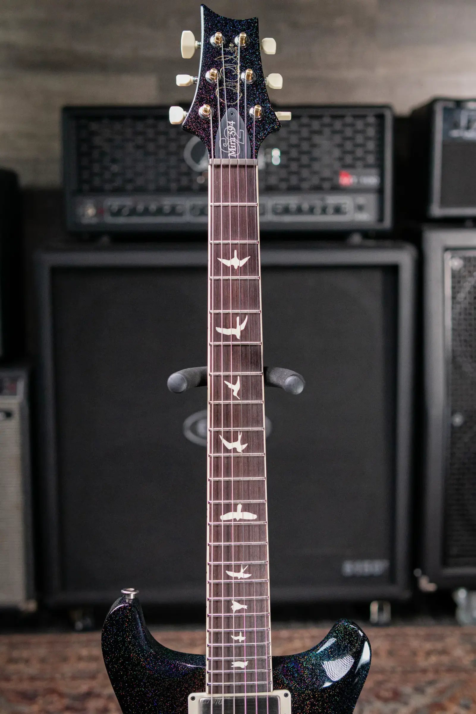 PRS S2 Mira 594 Electric Guitar - Black Rainbow Holoflake with Gig Bag