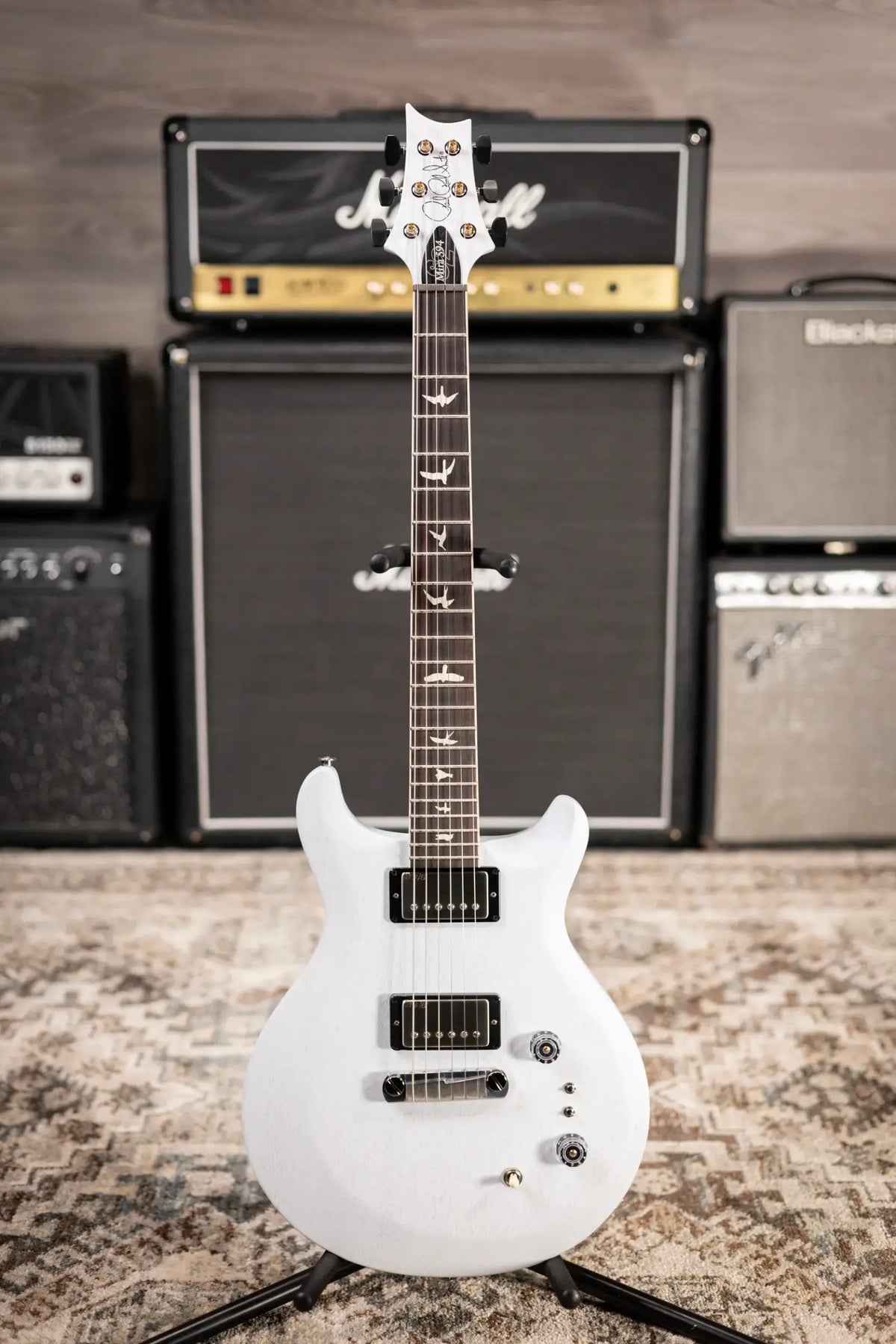 PRS S2 Mira 594 Satin Electric Guitar - Pearl White with Gig Bag