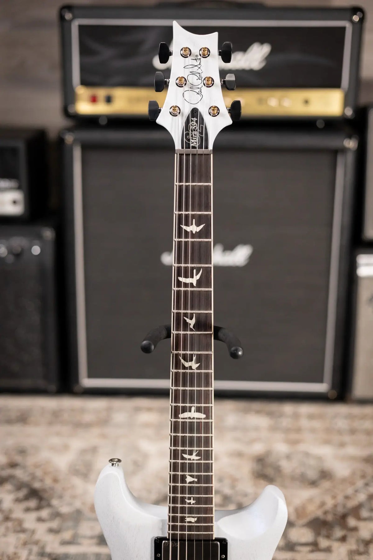 PRS S2 Mira 594 Satin Electric Guitar - Pearl White with Gig Bag