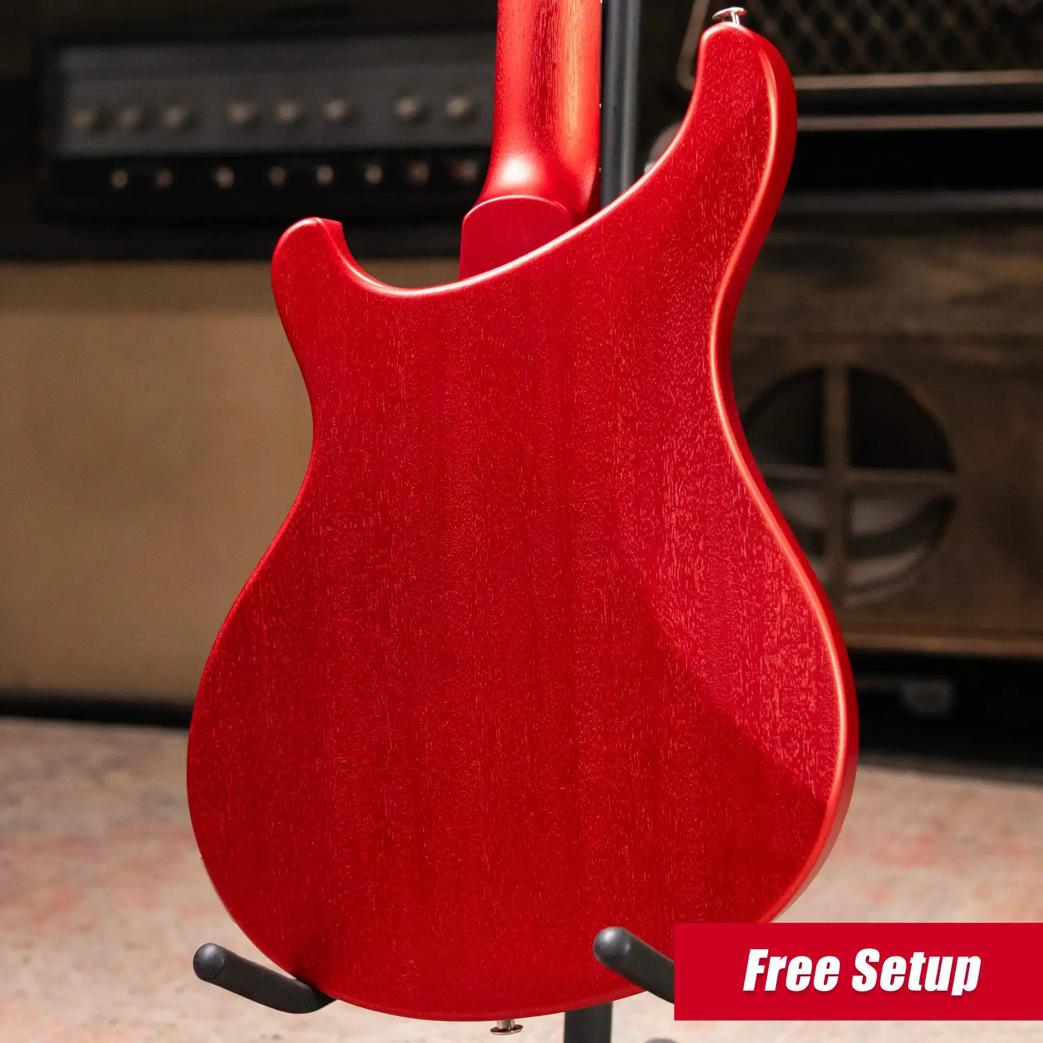 PRS S2 Vela Semi-Hollow Satin Electric Guitar - Red Apple Metallic with Gig Bag