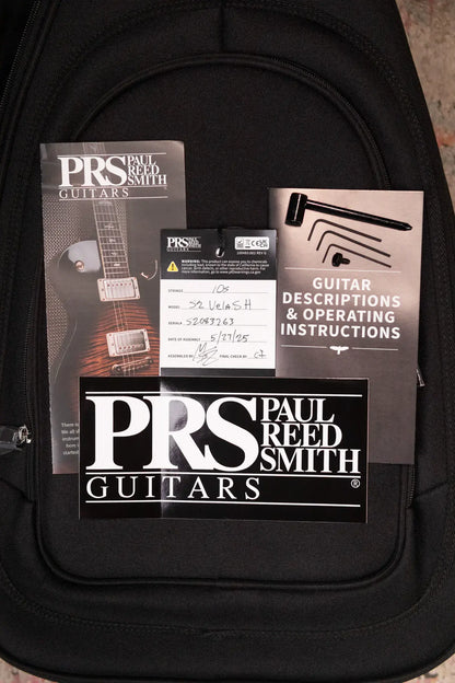 PRS S2 Vela Semi-Hollow Satin Electric Guitar - Red Apple Metallic with Gig Bag