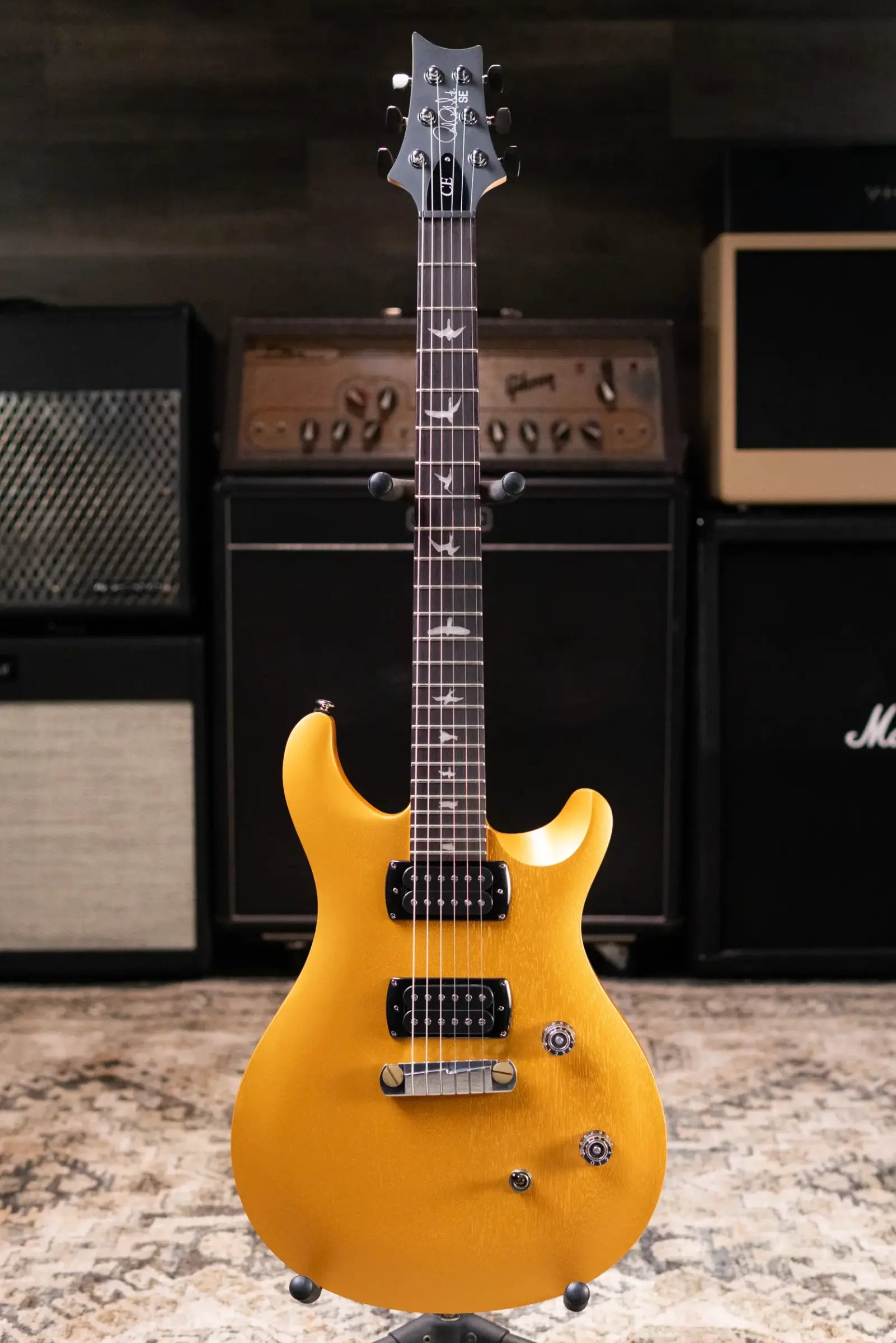 PRS SE CE 24 Standard Stoptail Electric Guitar - Metallic Gold Satin with Gig Bag