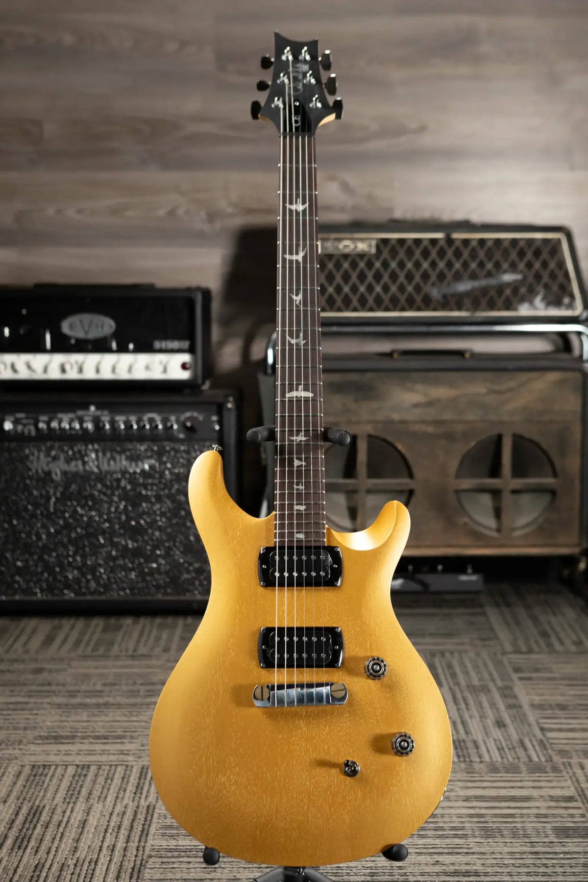 PRS SE CE 24 Standard Stoptail Electric Guitar - Metallic Gold Satin with Gig Bag