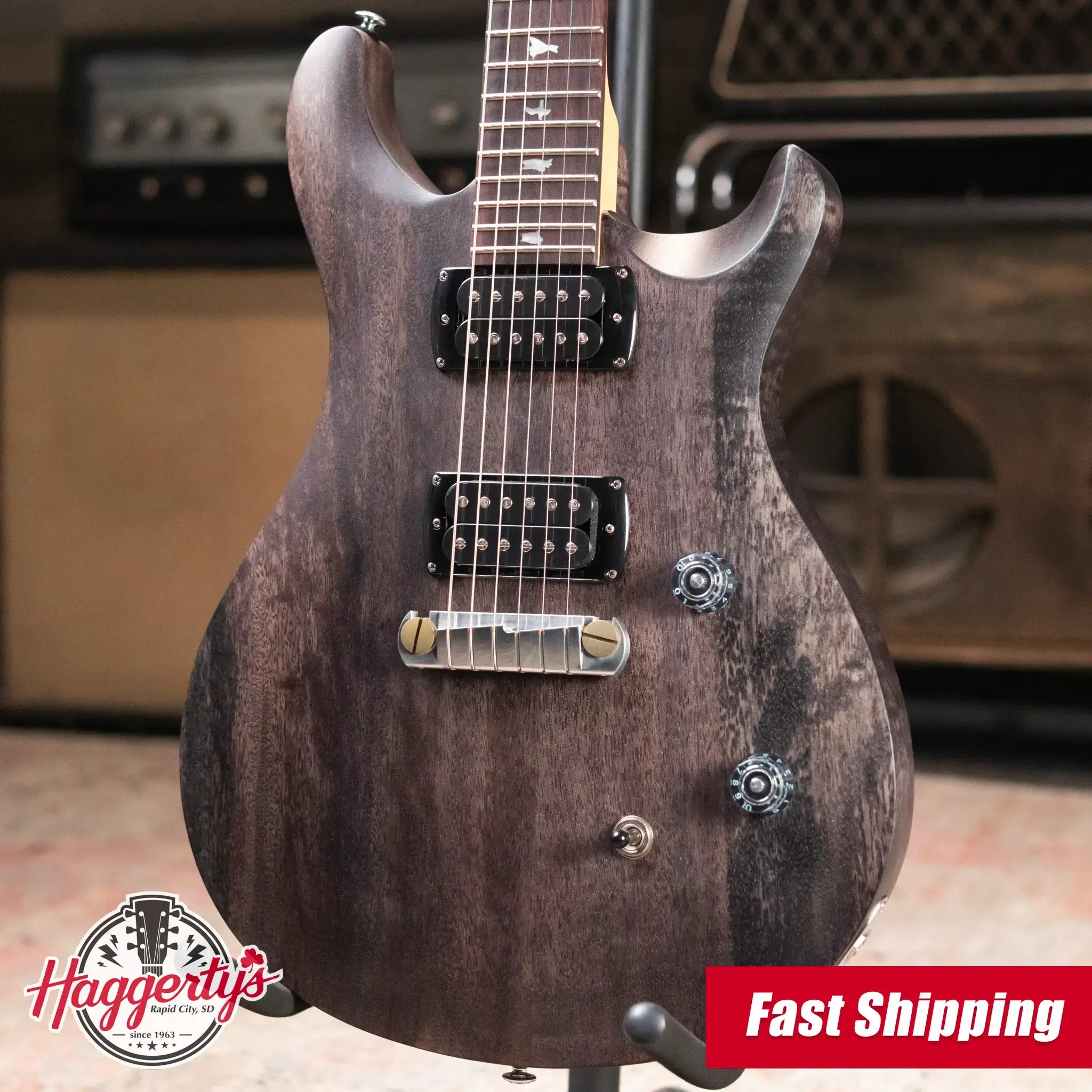 PRS SE CE 24 Standard Stoptail Satin Electric Guitar - Charcoal with Gig Bag