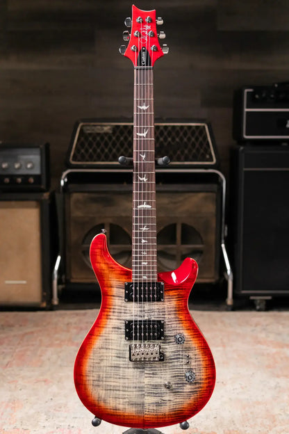 PRS SE Custom 24-08 Electric Guitar - Charcoal Cherry Burst with Gig Bag